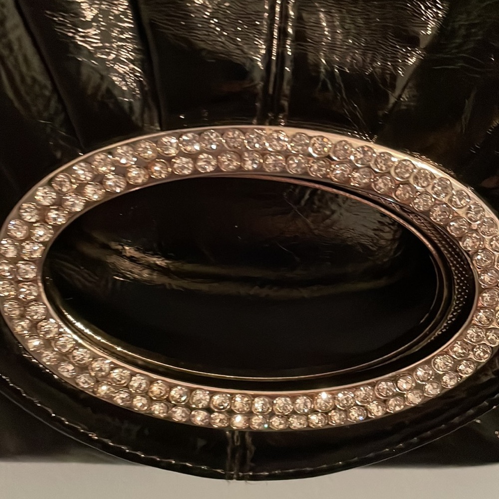 Lula vegan clutch bag with crystals and chain - Picture 3 of 14